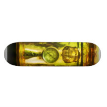 Mätinstrumentet och två mässingslyktor avfyrar på  anpassningsbara skateboard