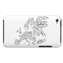 Matkarta av Europa iPod Case-Mate Skal