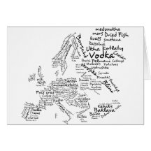 Matkarta av Europa Hälsningskort