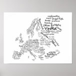 Matkarta av (SMÅ) Europa, Affisch