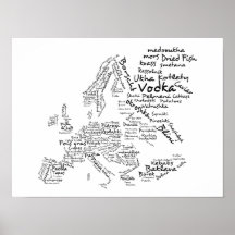 Matkarta av (SMÅ) Europa, Affisch