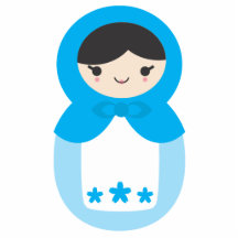 Matryoshka docka - söt blått acrylic cut out