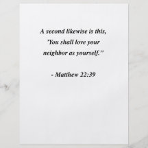 MATTHEW 22:39 FLYGBLAD