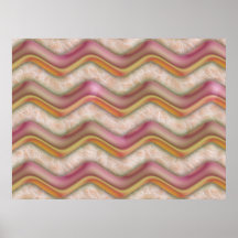 Mauve-, korall- och guldsicksackar print