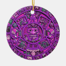 Mayan kalenderprydnad julgransdekorationer