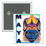 MAYAN MASKERA KNAPPAR MED NÅL