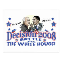 McCain vs Obama 2008 Vykort