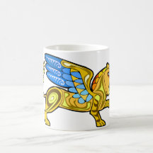 Medeltida bevingada lejona Gryphon Kaffe Koppar