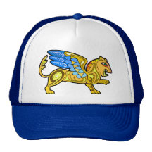 Medeltida bevingada lejona Gryphon Kepsar