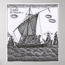 Medeltida träsnitt print