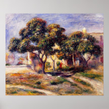 MedlarTrees Cagnes, vid Pierre-Auguste Renoir Affisch