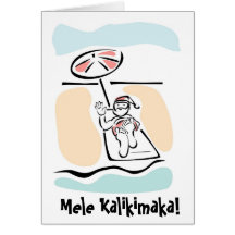 Mele Kalikimaka strandSanta julkort