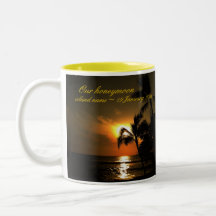 Memento för strandShorelinebröllop Kaffe Muggar