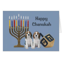 Menora Dreidel2 för BeagleChanukah kort
