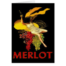 MerlotMaid med druvor Kort