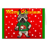 Merry Pug グリーティングカード