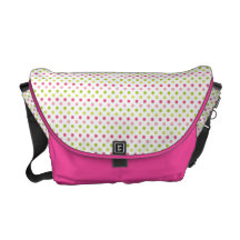 Messenger bag för rosa- och gröntpolkadotsRickshaw