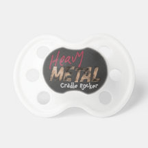 Metallisk design för heavy metal baby napp