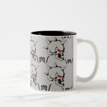 Metallkaffe med döskallar kaffe koppar