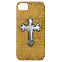 Metallkor på guld- läder iPhone 5 Case-Mate skydd