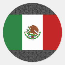 Mexico flagga rund klistermärke