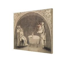 Michel de Nostradame och Catherine Sträckt Canvastryck