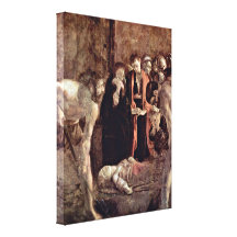 Michelangelo da Caravaggio - begravning av StLucia Sträckta Kanvas Tryck