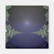 Midnatt gryningFractal Kylskåpmagneter