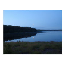 midnatt sjö vykort