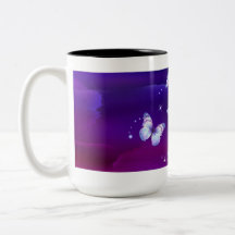 Midnatta magiska fjärilar kaffe mugg