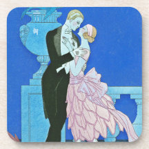 Midnight Kiss Art Deco Coasters