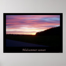 Midsummersolnedgång Affischer