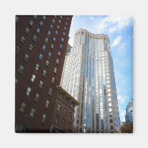 Midtownskyscraperreflexion, New York City Kylskåps Magneter