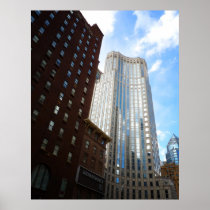 Midtownskyskrapareflexionen, alla NYC, storleksanp Affisch