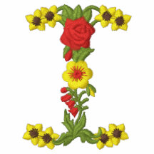 Mig blom- monogram broderade kvinna skjorta
