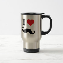 Mig för hjärta Moustache twirly Kaffe Muggar