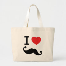 Mig för hjärta Moustache twirly Tygkassar