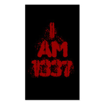 Mig förmiddag 1337. Djupt - röd text. Leet Gamer. Visitkort