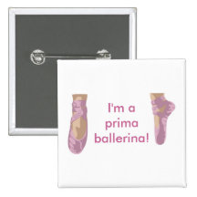 Mig förmiddag en primaballerina! knapp med nål