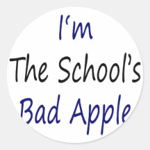 Mig förmiddag skolans dåliga Apple Rund Klistermärke