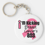 Mig förmiddag som sparkar bröstcancer röv Keychain Nyckel Ring