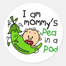 Mig förmiddagmommys ärta i en pod runda klistermärken