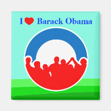 Mig hjärta Barack Obama 2012 - ReElect honom! Magneter