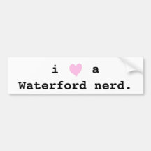 Mig hjärta en Waterford nerd. Bildekal