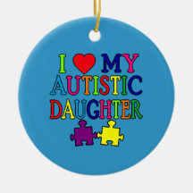 Mig hjärta (kärlek) min Autistic dotter Julgranskulor