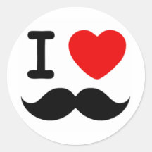 Mig hjärta/kärlekMoustaches/mustascher Klistermärken