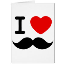 Mig hjärta/kärlekMoustaches/mustascher Hälsningskort