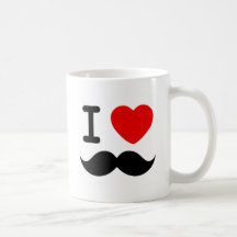Mig hjärta/kärlekMoustaches/mustascher Kaffe Kopp