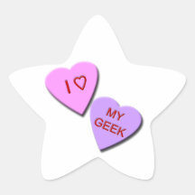 Mig hjärta min Geekgodishjärtor Klistermärke
