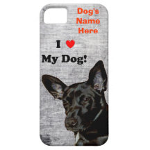 Mig hjärta min hund! Svart Fodral-Kompis Ca för hu iPhone 5 Fodraler